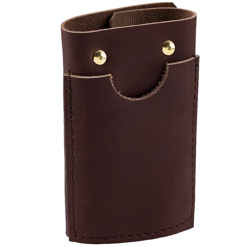 Key holder with compartment in dark brown/gold - 2