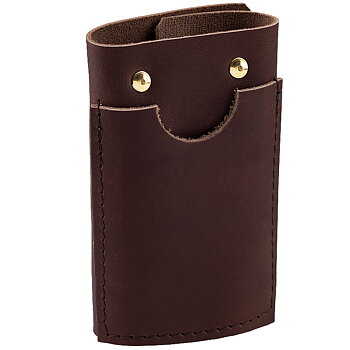 Key holder with compartment in dark brown/gold
