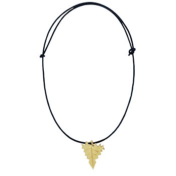 Leather Necklace yellow leaf