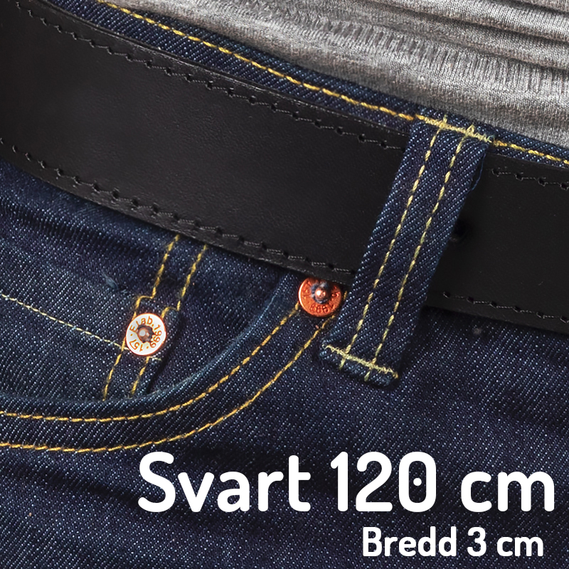 Skärp 120cm svart 3cm
