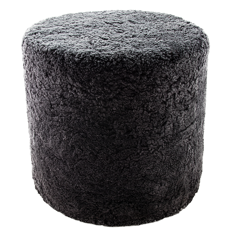 Cylinder puff in lambskin