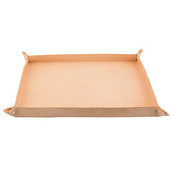 Leather tray L Nature