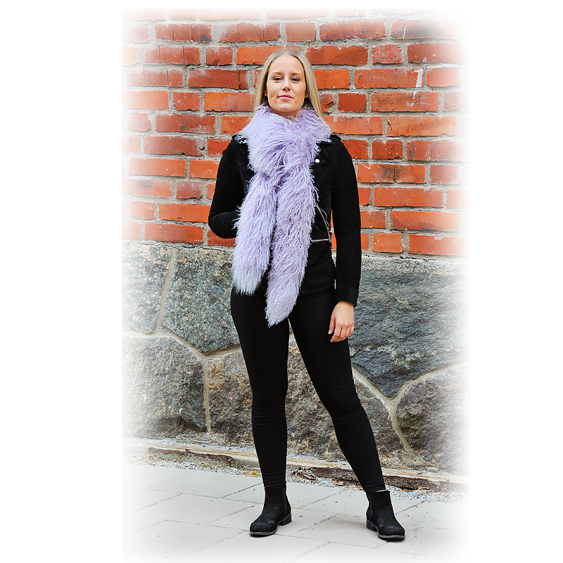 Lambskin boa Lavender - 4