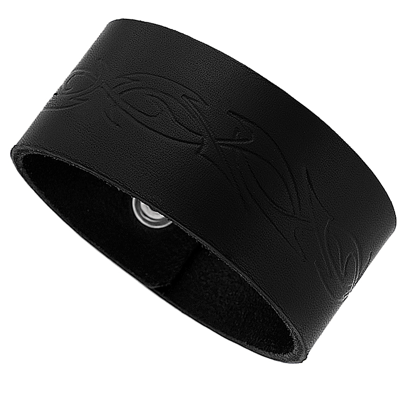 Läderarmband Tribal svart