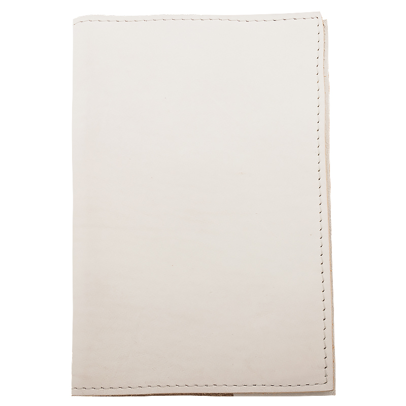 Book cover in leather white