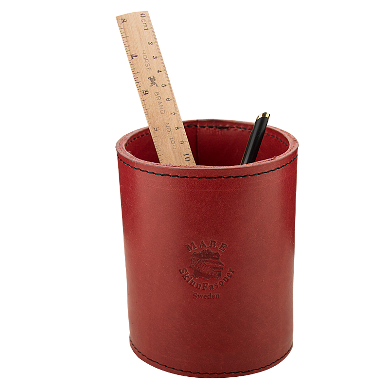 Leather Pen holder red