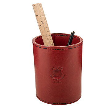 Leather Pen holder red