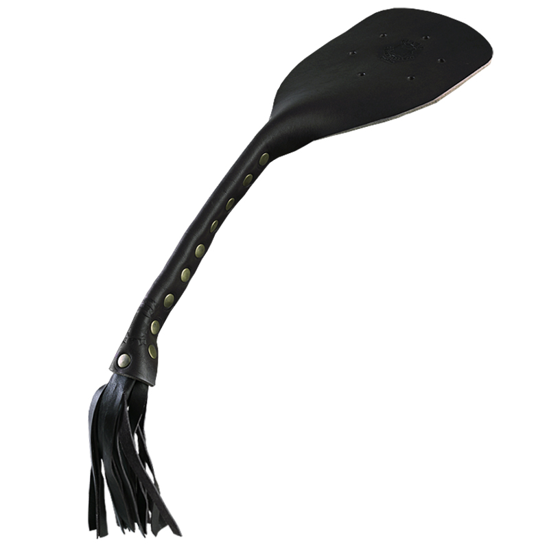 Paddle i läder Svart