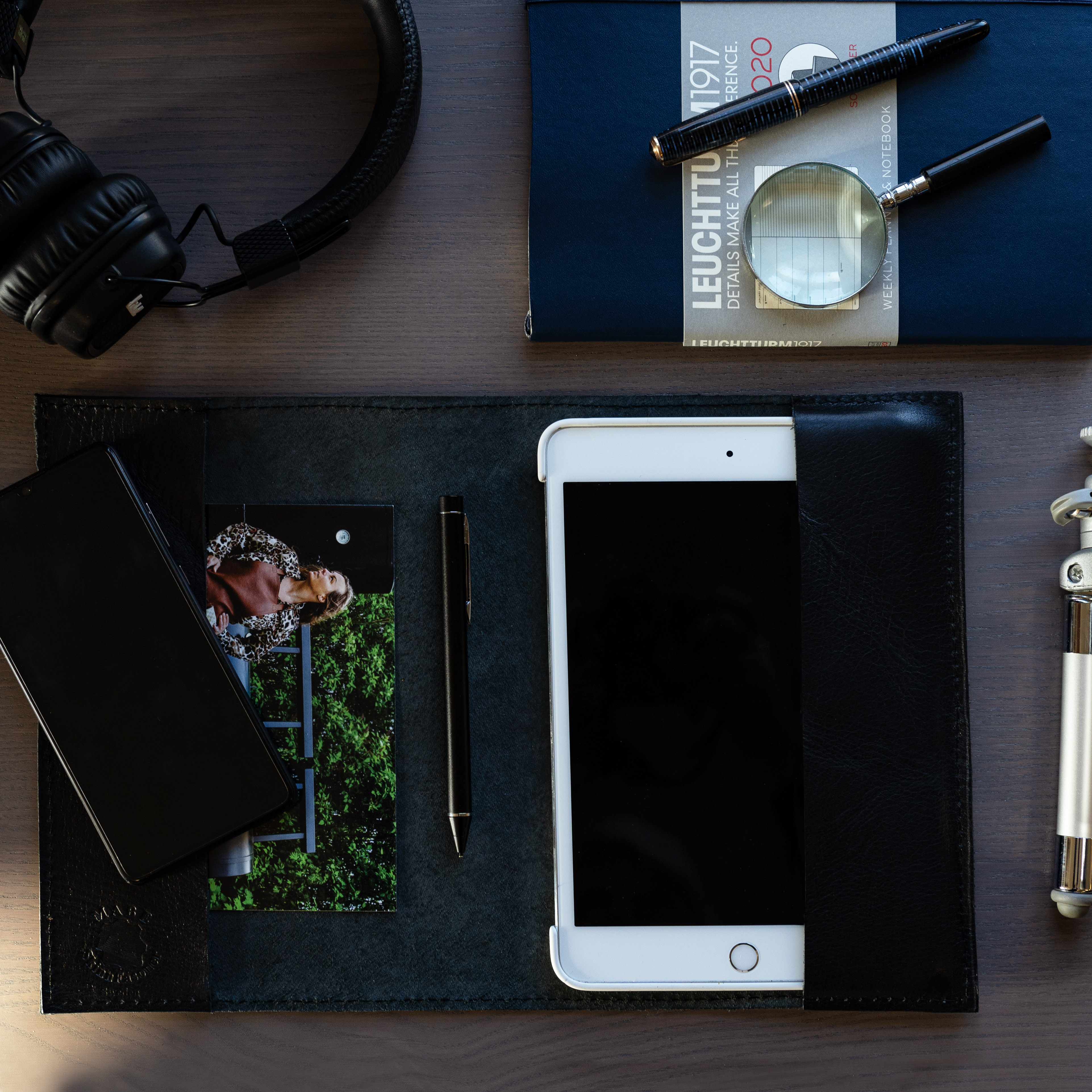 Book cover in leather dragon black - 3