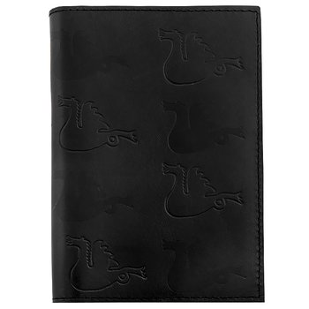 Book cover in leather dragon black