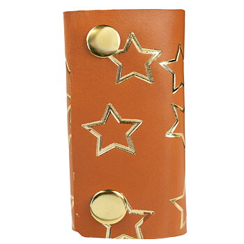 Key holder multiple stars cognac /gold
