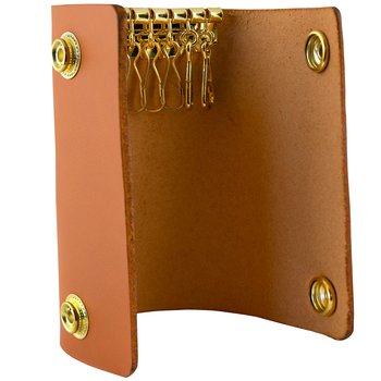 Key holder full gold heart cognac