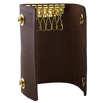 Key holder full gold heart darkbrown