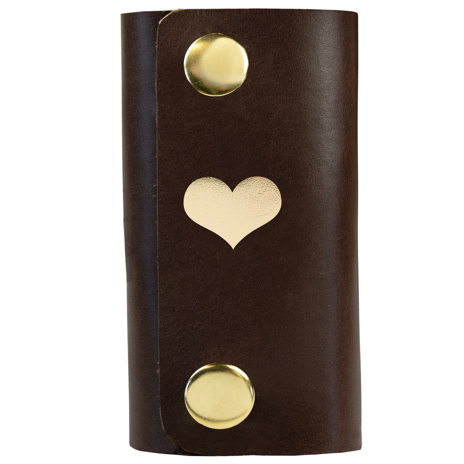 Key holder full gold heart darkbrown