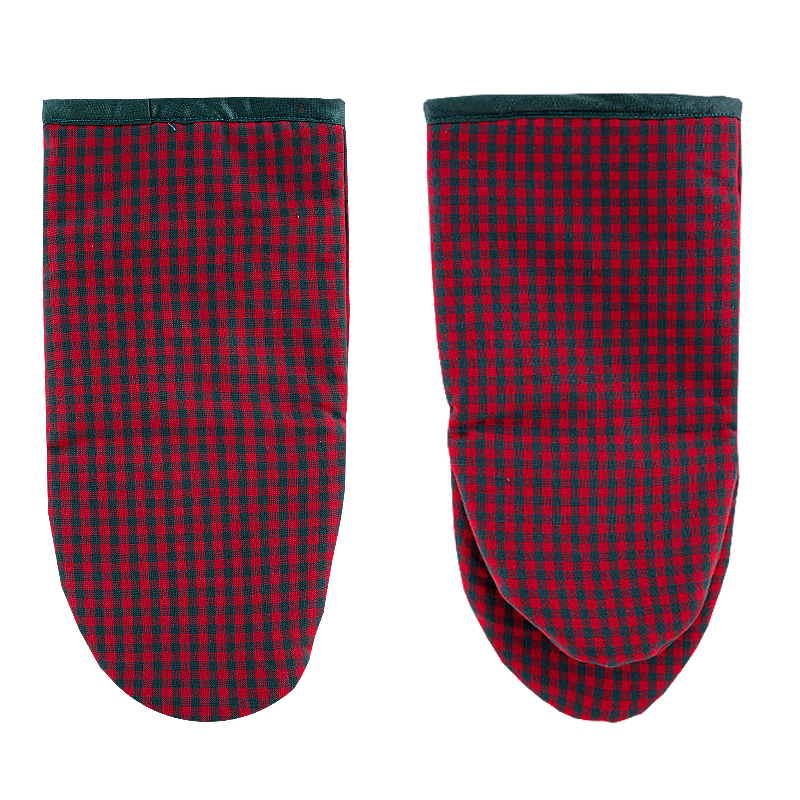 Apron Red Checkered + oven mitt  - 3