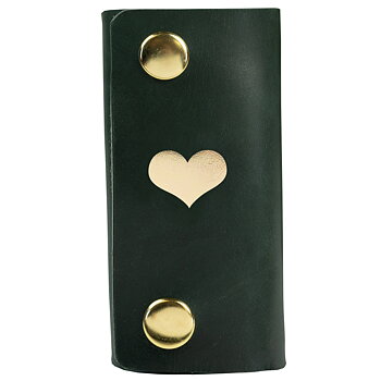 Key holder full gold heart green