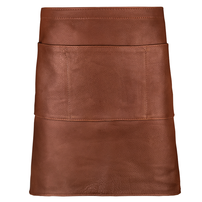 Serving Apron in leather Chestnut - 6