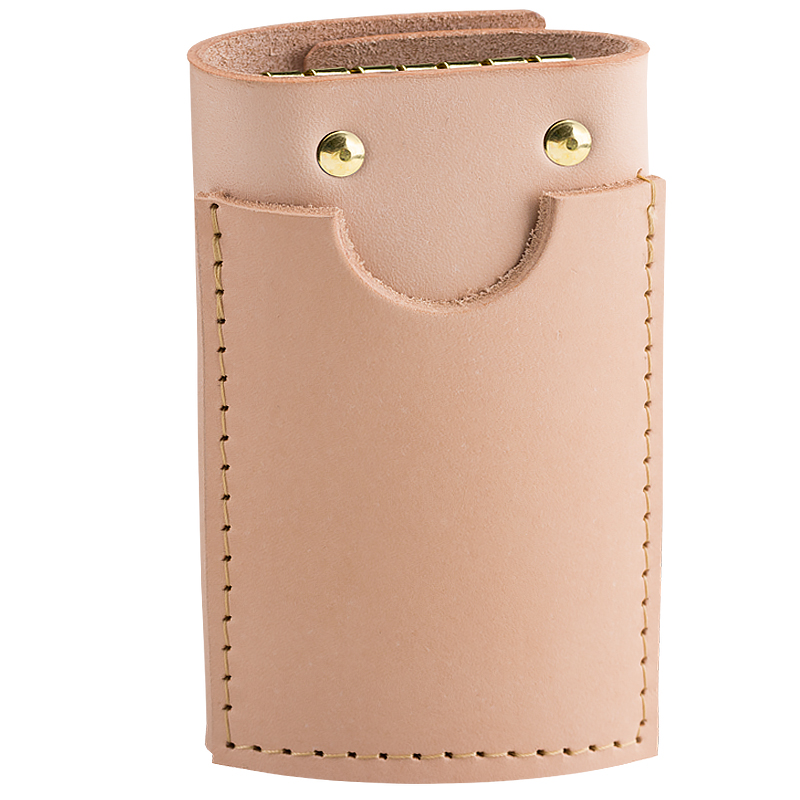 Key holder with compartment in nature/gold - 2