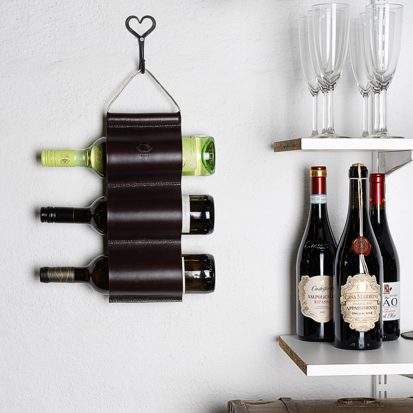 Wine rack 3-compartment Dark brown - 3