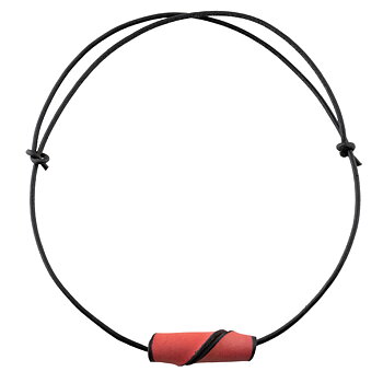 Leather necklace with pink pearl