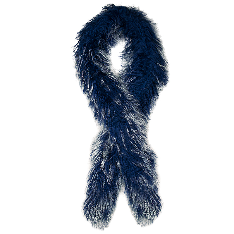 Lambskin boa Dark blue snowtop - 2