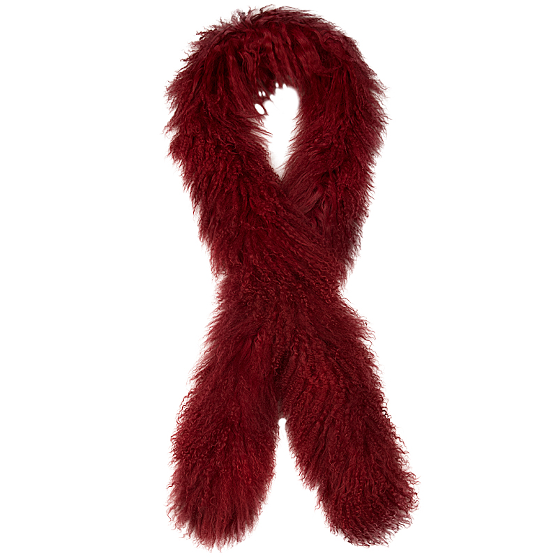 Lambskin boa red - 2