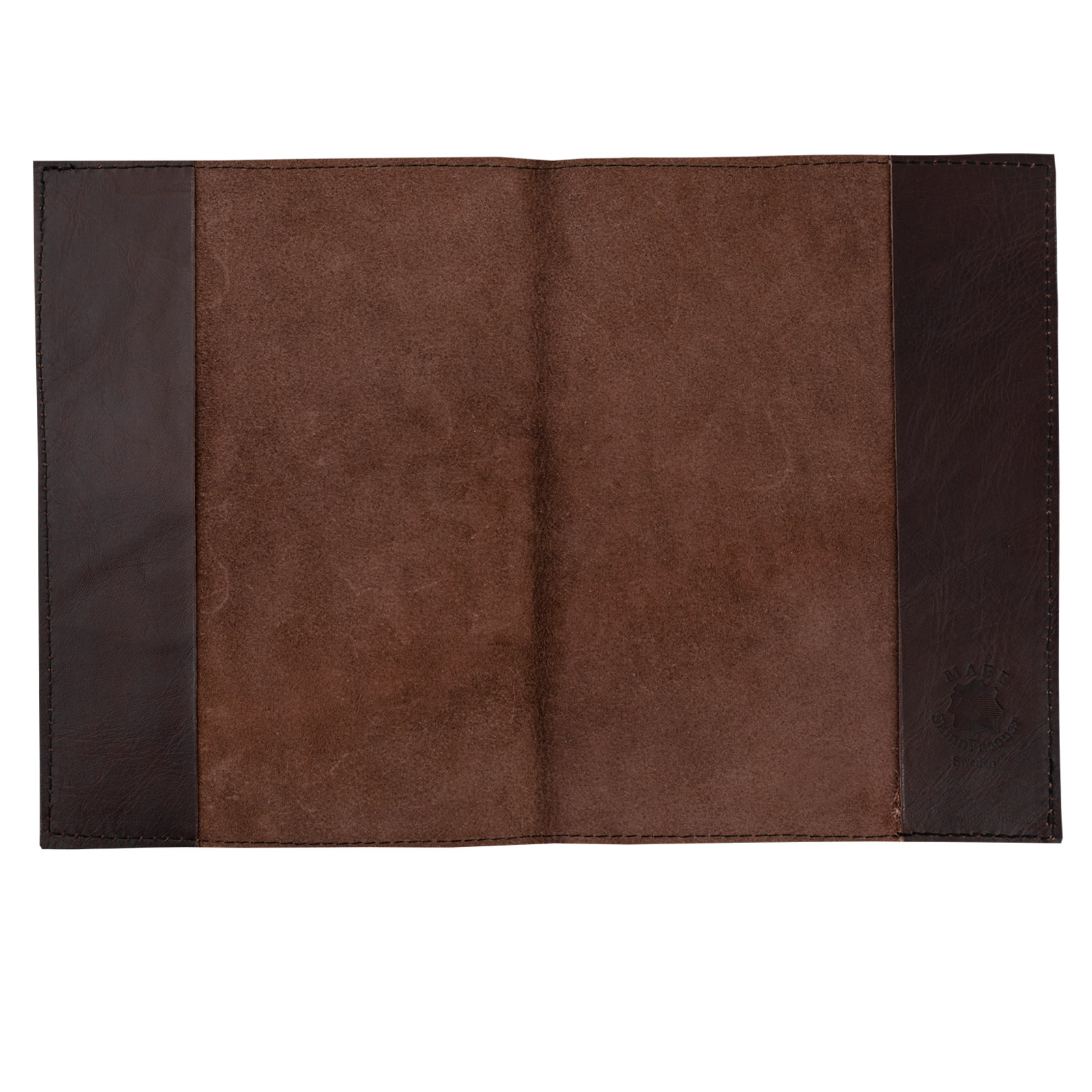 Brown book cover in leather with wild dragons - 3