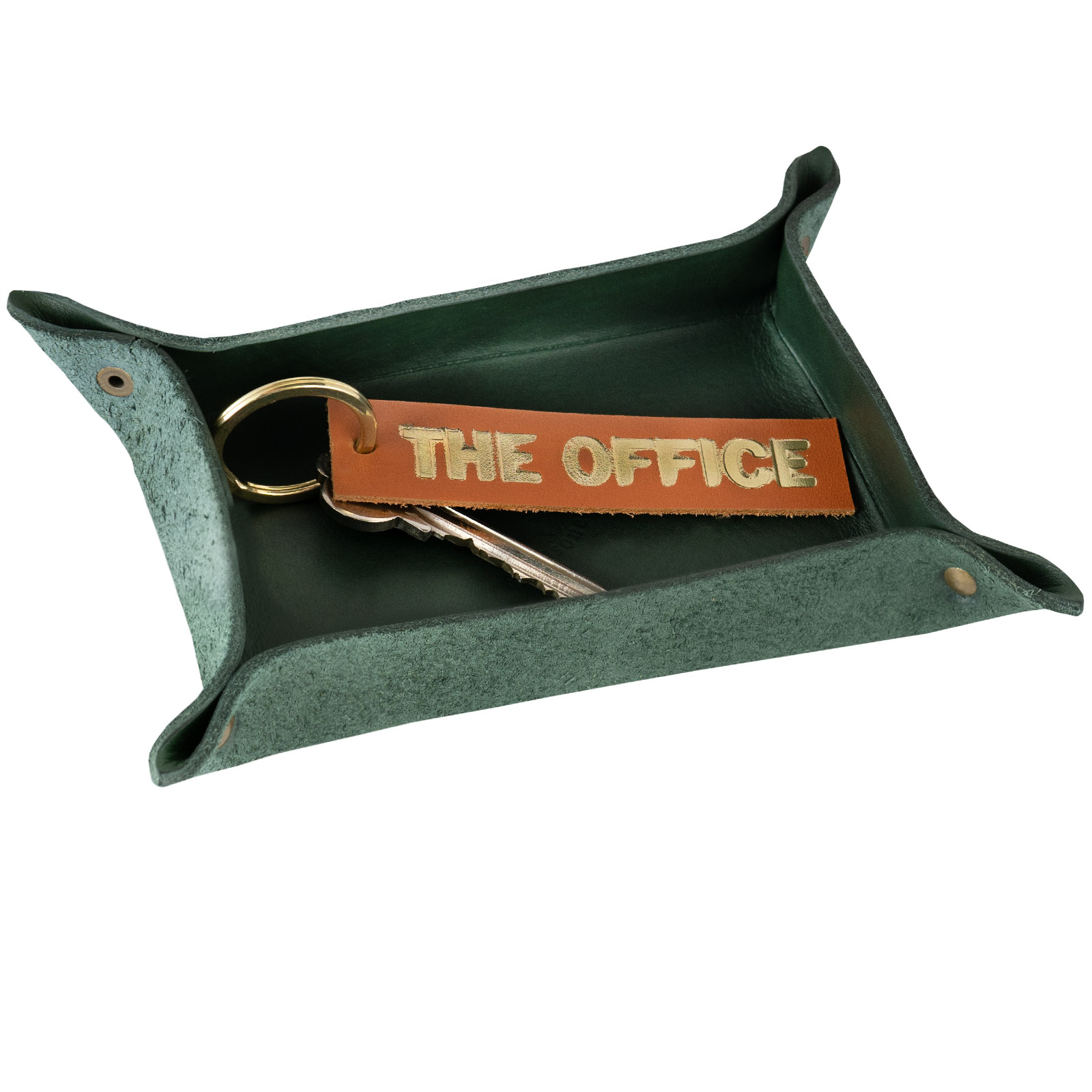 Leather tray green - 2