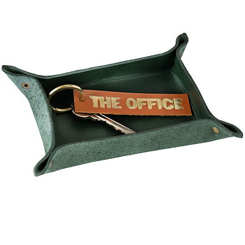 Leather tray green