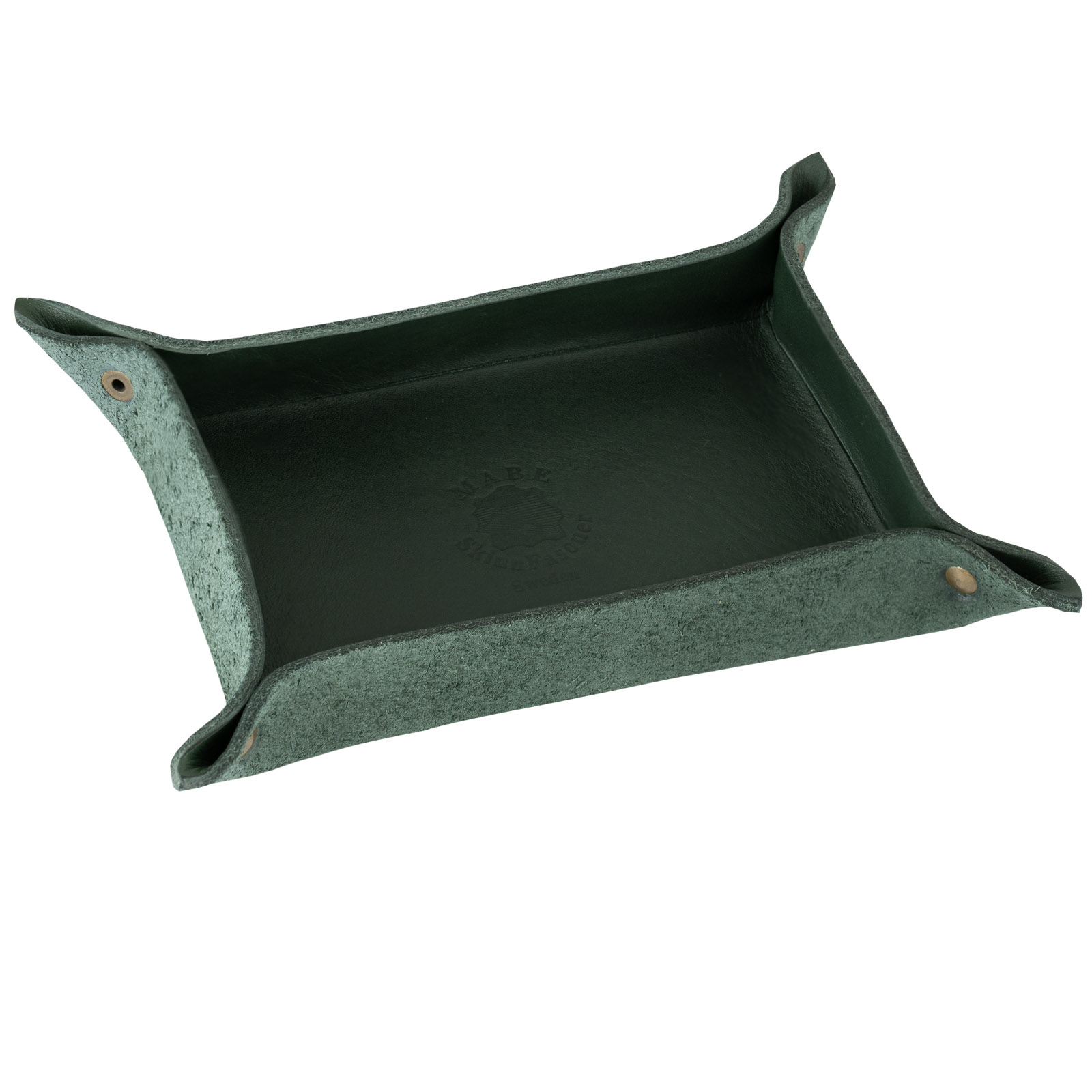 Leather tray green