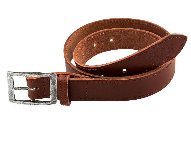 Leather belt G antique silver - 4