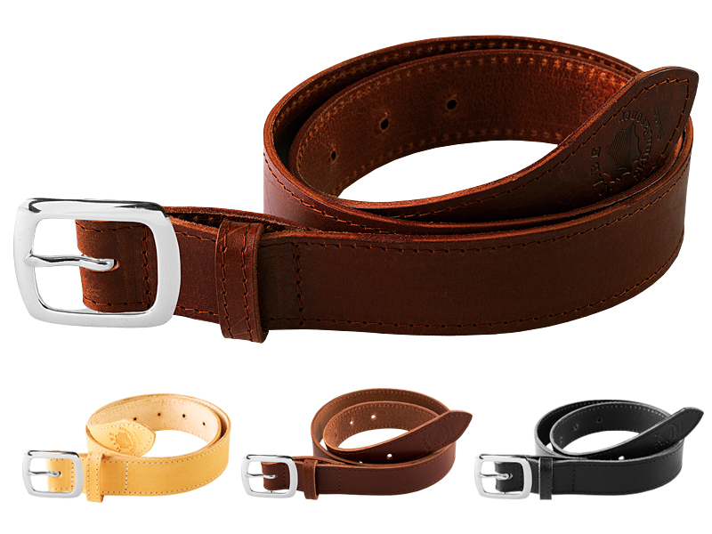 Leather belt C silver