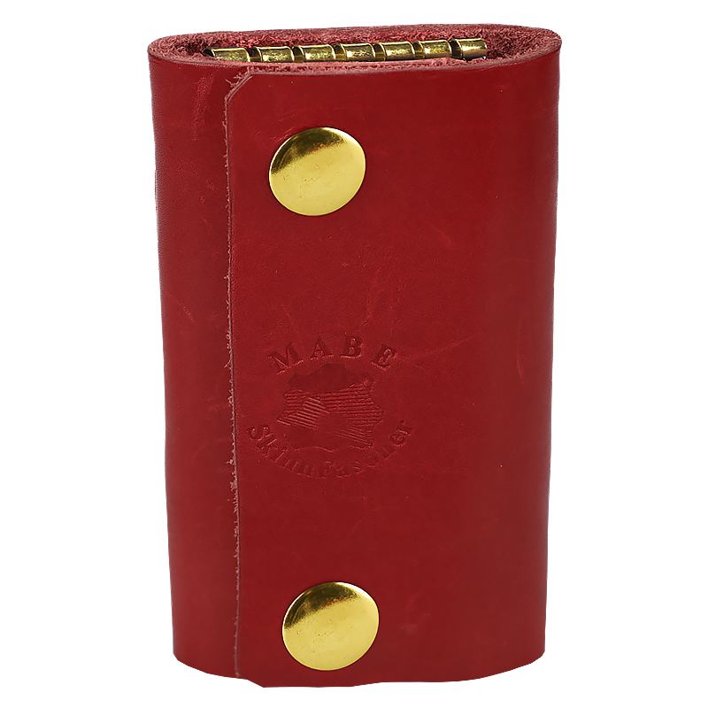 Key holder with compartment in red, gold