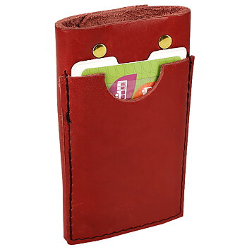 Key holder with compartment in red, gold