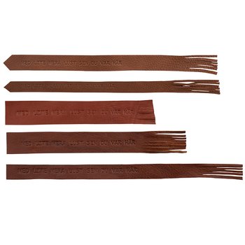 Bookmarks in leather with text