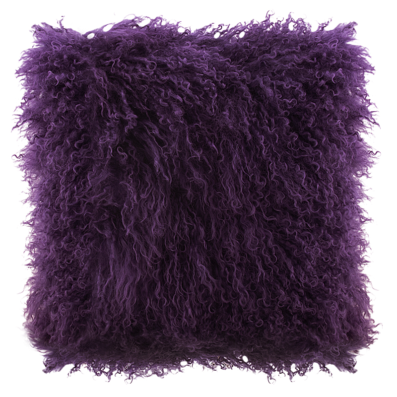 Purple lambskin pillow