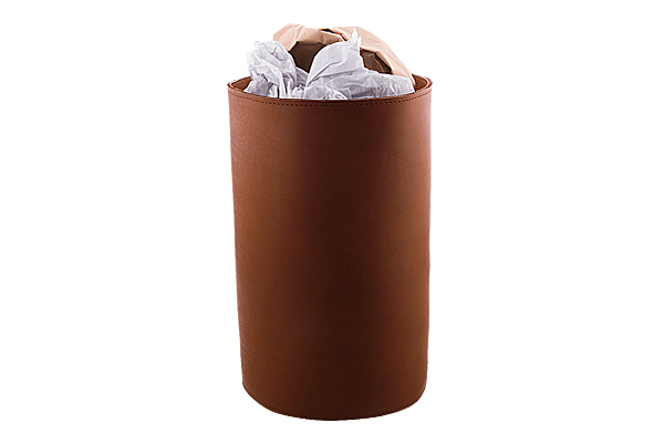 Paper bins in real leather