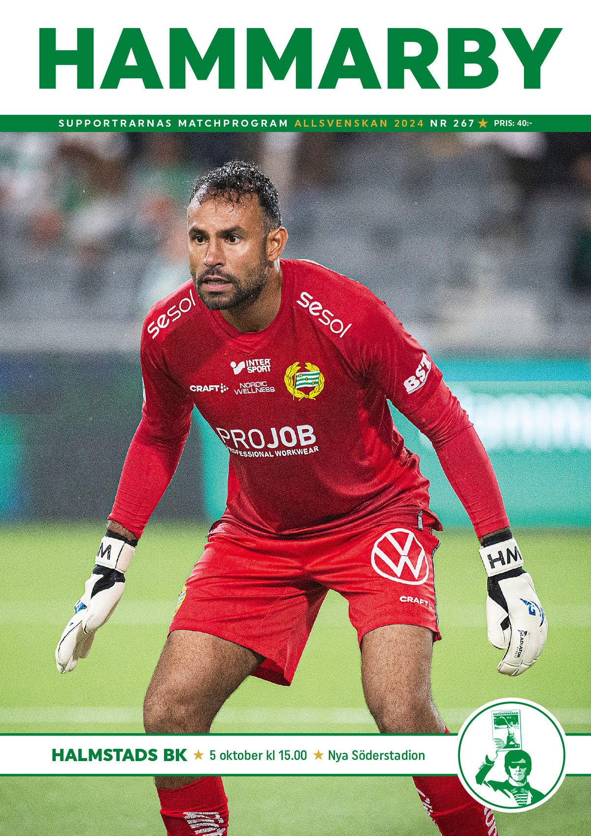 Matchprogram #267 Hammarby-Halmstad. Allsvenskan 2024.