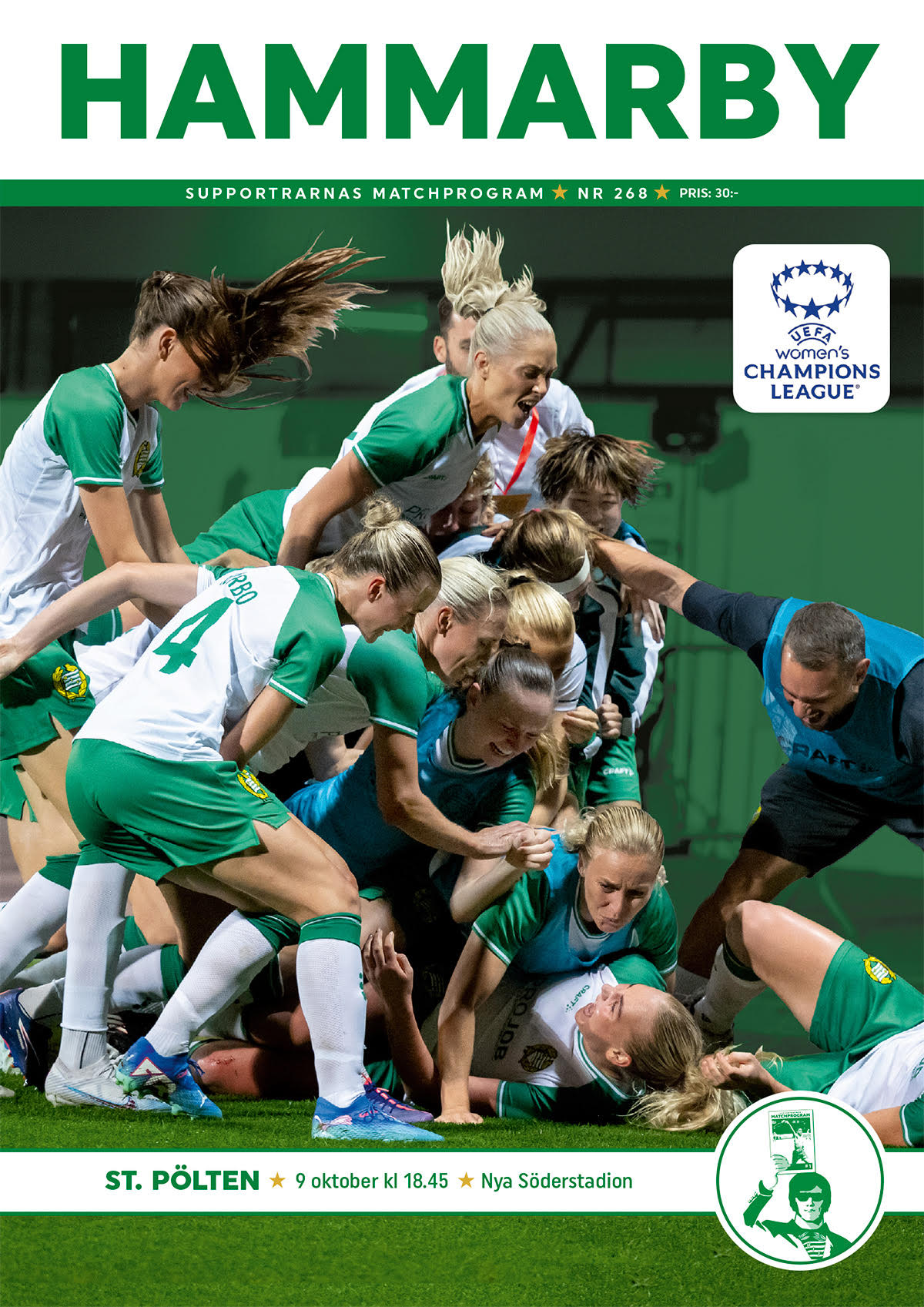 Matchprogram #268 Hammarby-St Pölten. Champions League 2024.