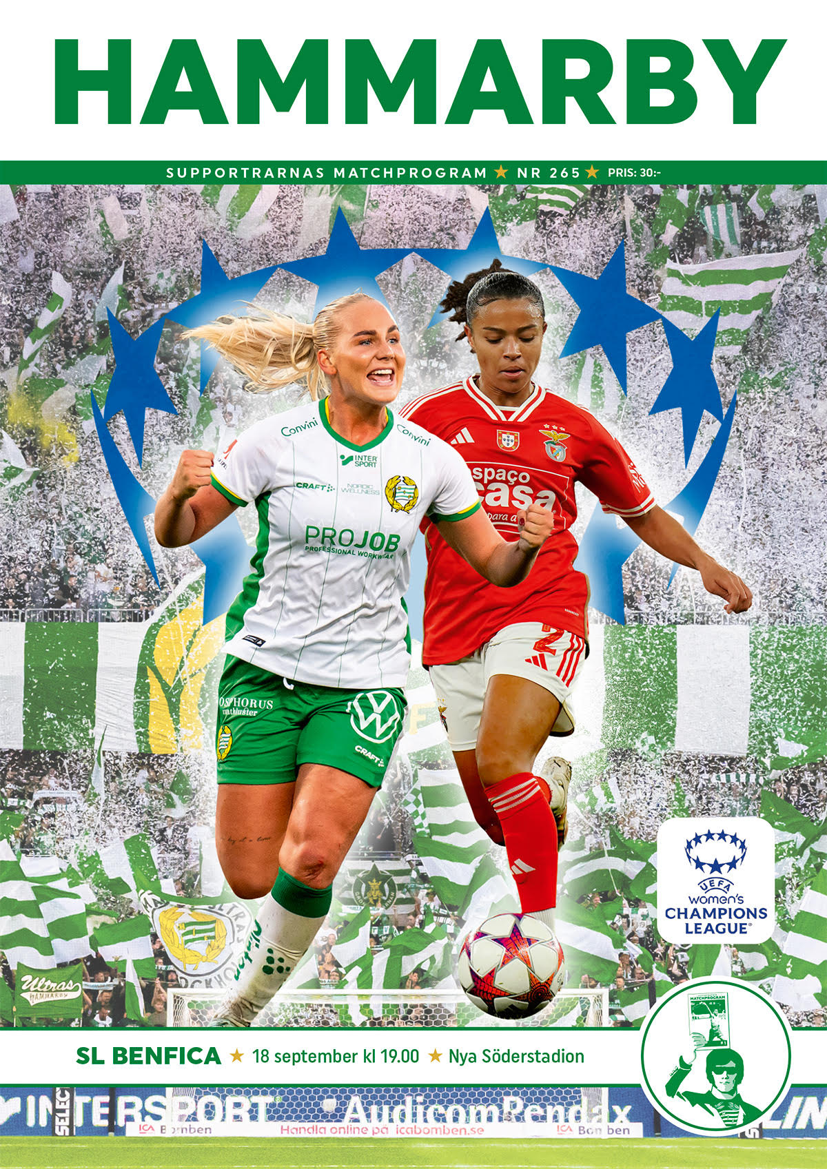 Matchprogram #265 Hammarby-Benfica. Champions League 2024