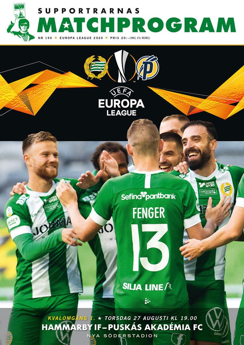 Matchprogram Puskás Akadémia.  Kval Europa League