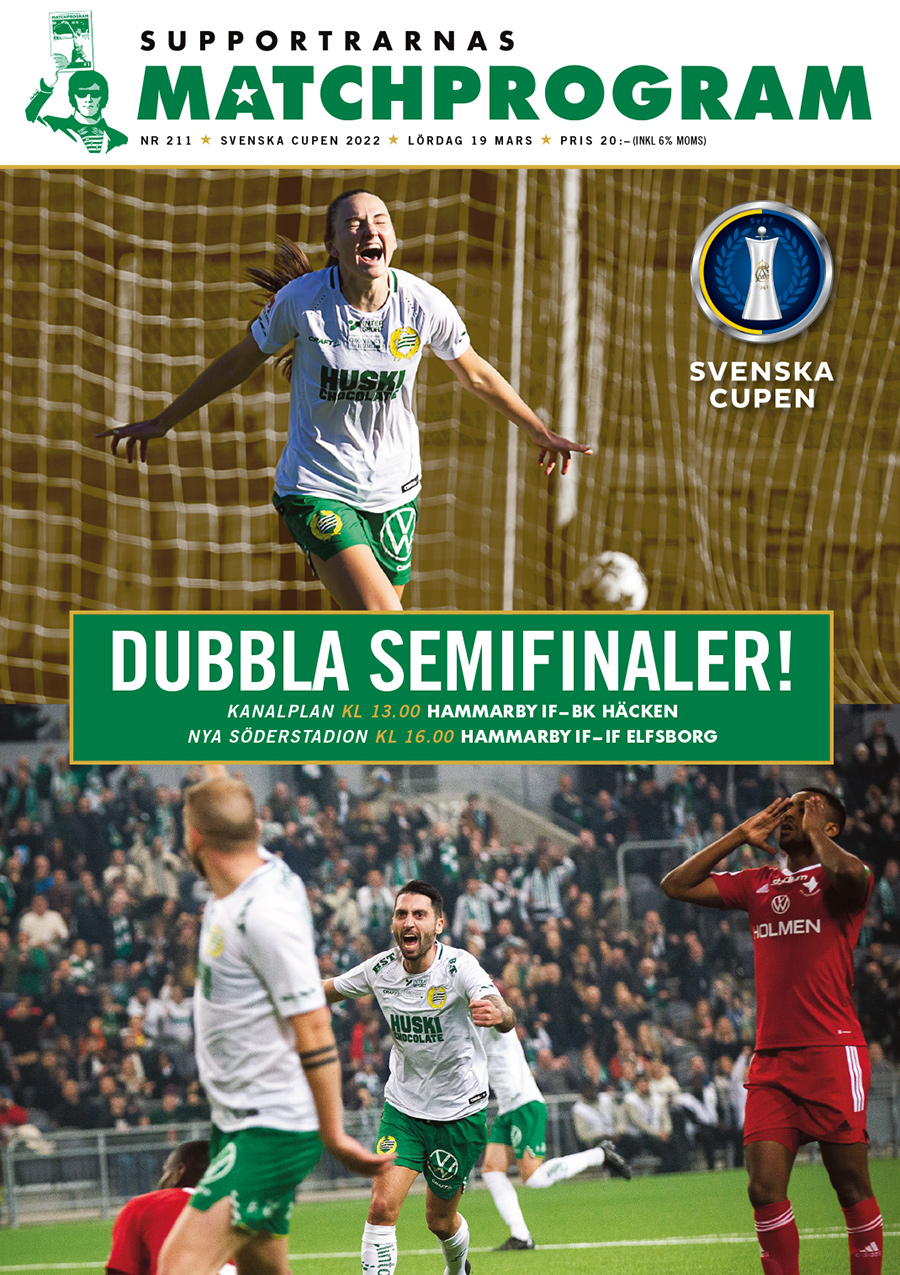 Dubbelt matchprogram Hammarby-Häcken & Hammarby-Elfsborg. 