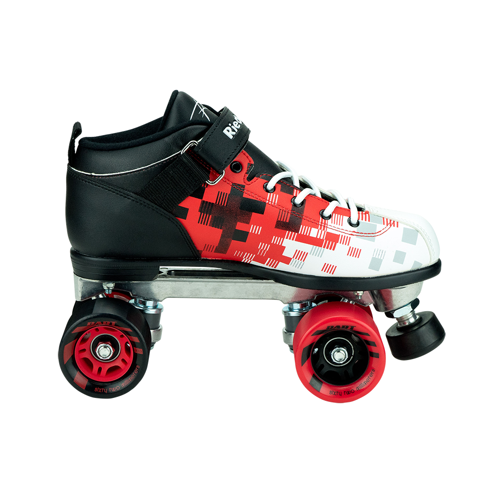 Riedell Dart Pixel Black/Red Sticky Skates