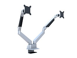 M VESA Gas Lift Arm Dual Side by Side Silver
