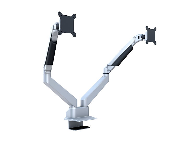 M VESA Gas Lift Arm Dual Side by Side Silver