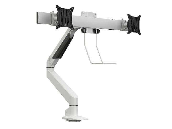 M VESA Gas Lift Arm Single White w. Duo Crossbar