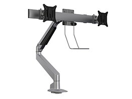 M VESA Gas Lift Arm Single Silver w. Duo Crossbar