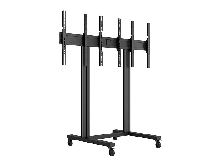 M Public Video Wall Stand Portrait 3-Screens 40-55'' Black