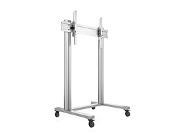 M Public Display Stand 180 Dual Pillar Wheelbase Silver