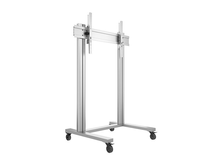 M Public Display Stand 180 Dual Pillar Wheelbase Silver